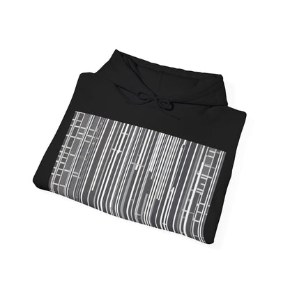 boostlete-boost-mode-pattern-barcode-blueprint-0463 — Unisex Heavy Blend Hoodie (G18500)