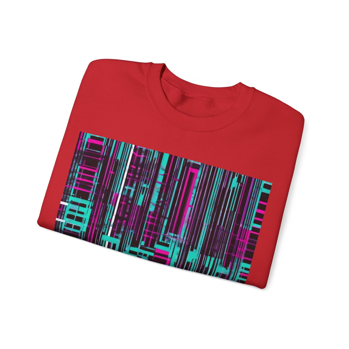 boostlete-field-day-pattern-barcode-retro-0275 — Unisex Heavy Blend Crewneck Sweatshirt (Gildan)
