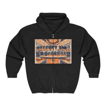 boostlete-boost-mode-type-recovery-progress-outline-over-solid-badge-0161 — Unisex Heavy Blend Full-Zip Hooded Sweatshirt