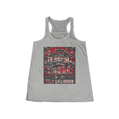 boostlete-iron-intent-type-sin-excusas-arc-retro-0157 — Women's Flowy Racerback Tank (B+C 8800)