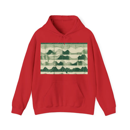 boostlete-mile-by-mile-pattern-audio-blueprint-0971 — Unisex Heavy Blend Hoodie (G18500)