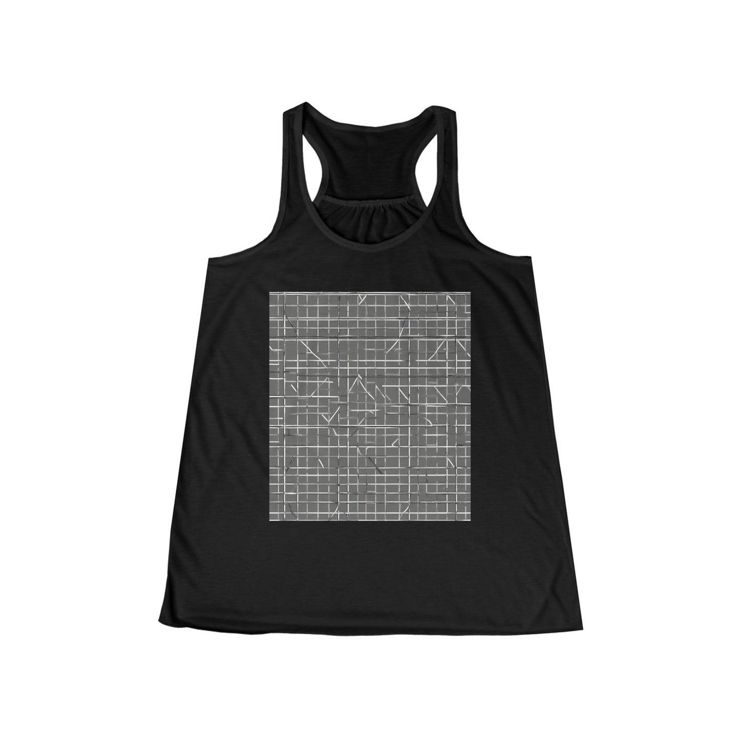 boostlete-rise-grind-pattern-plate-number-monoline-0291 — Women's Flowy Racerback Tank (B+C 8800)