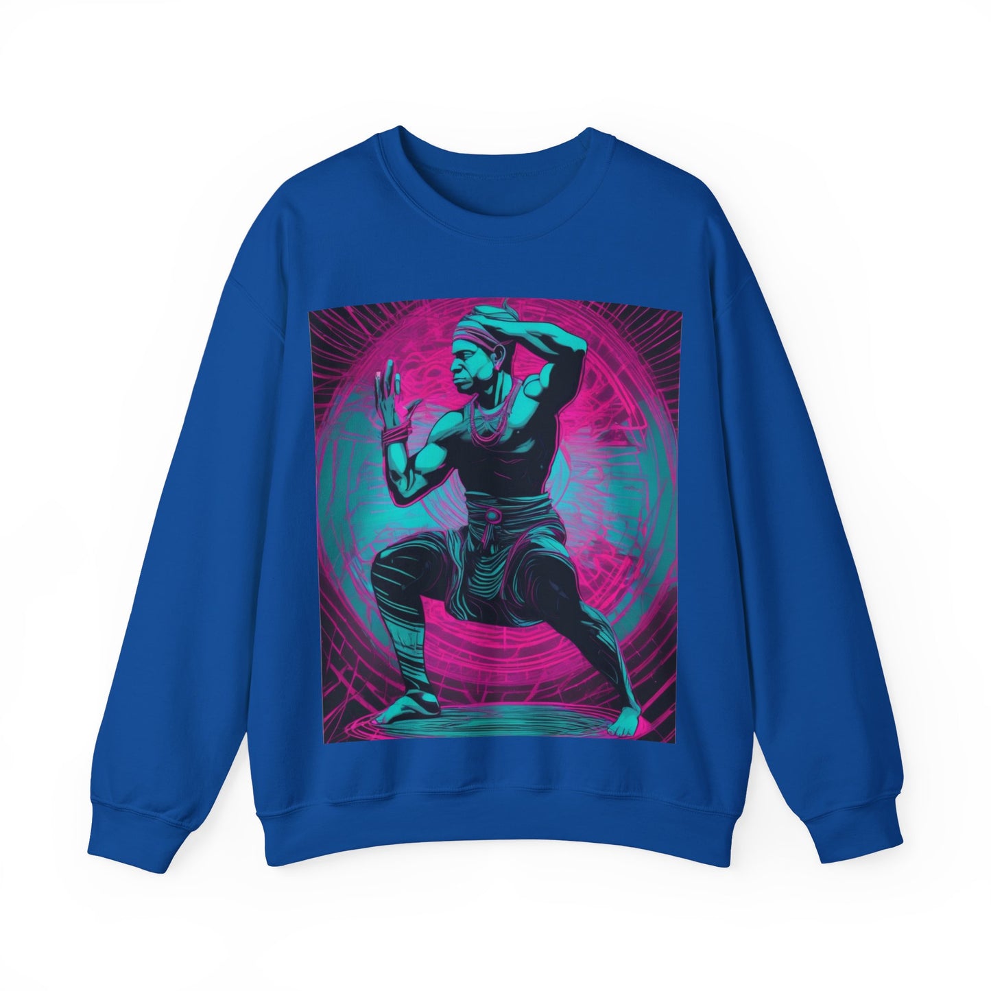 boostlete-rise-grind-scene-yogi-motion-line-art-0240 — Unisex Heavy Blend Crewneck Sweatshirt (Gildan)