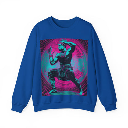 boostlete-rise-grind-scene-yogi-motion-line-art-0240 — Unisex Heavy Blend Crewneck Sweatshirt (Gildan)