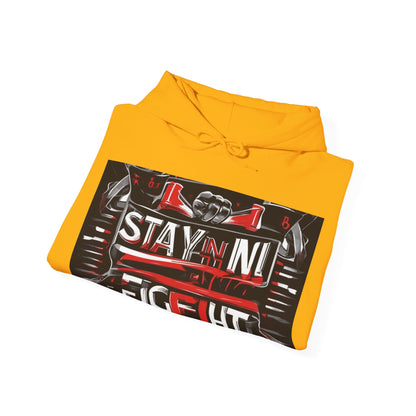 boostlete-rise-grind-type-stay-in-the-fight-banner-retro-1441 — Unisex Heavy Blend Hoodie (G18500)