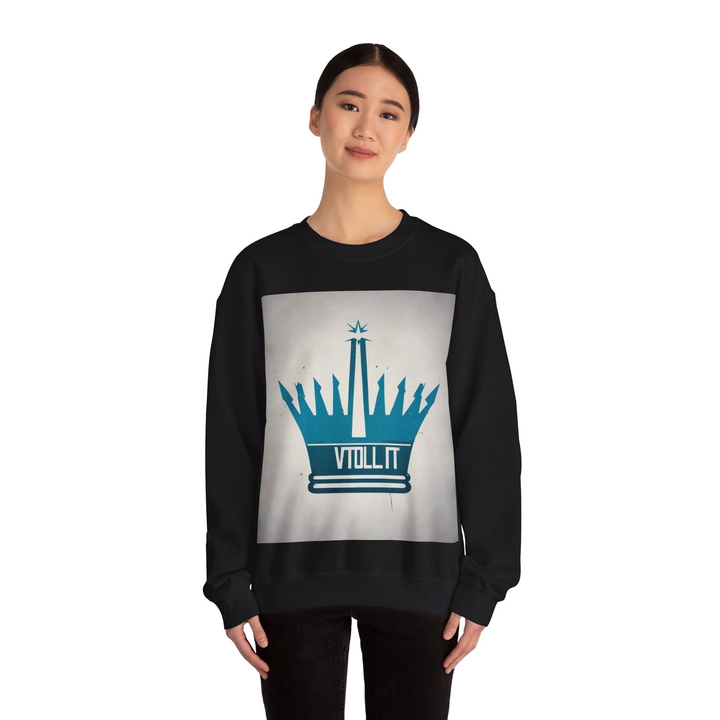 boostlete-am-crew-icon-crown-matte-industrial-0058 — Unisex Heavy Blend Crewneck Sweatshirt (Gildan)