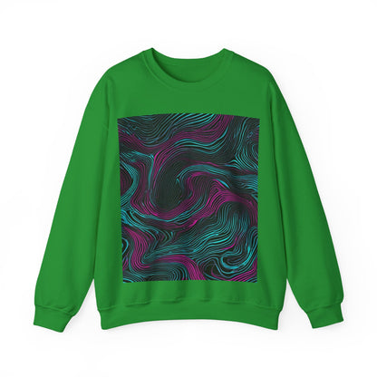 boostlete-am-crew-pattern-topographic-monoline-0075 — Unisex Heavy Blend Crewneck Sweatshirt (Gildan)
