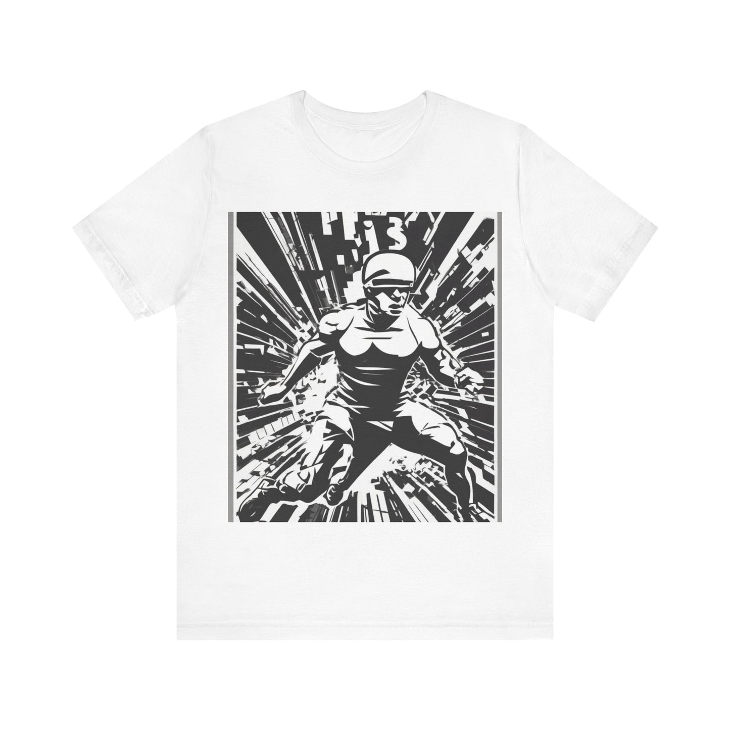 boostlete-field-day-scene-sprinter-halftone-bold-0148 — Unisex Jersey Short Sleeve (B+C 3001)