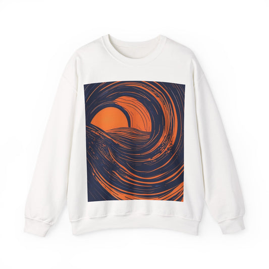boostlete-rise-grind-icon-sunrise-speed-line-art-0202 — Unisex Heavy Blend Crewneck Sweatshirt (Gildan)