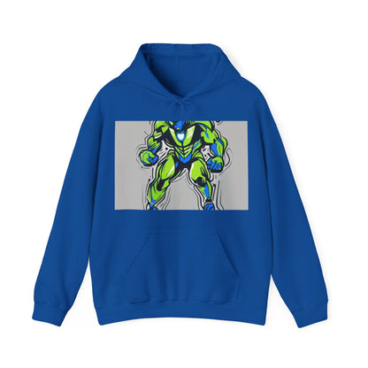 boostlete-quiet-power-type-boost-mode-on-outline-over-solid-modern-0741 — Unisex Heavy Blend Hoodie (G18500)