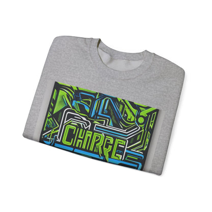 boostlete-pr-season-type-charge-train-recover-outline-over-solid-geometric-0129 — Unisex Heavy Blend Crewneck Sweatshirt (Gildan)