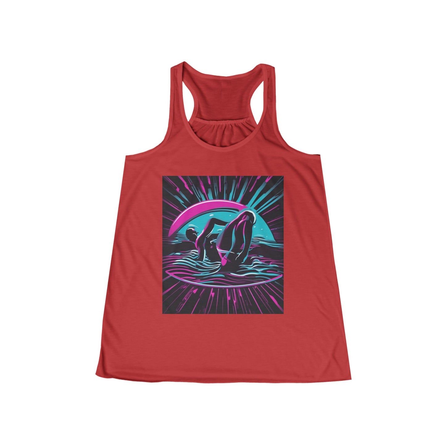 boostlete-pr-season-icon-swimmer-duotone-bold-0126 — Women's Flowy Racerback Tank (B+C 8800)