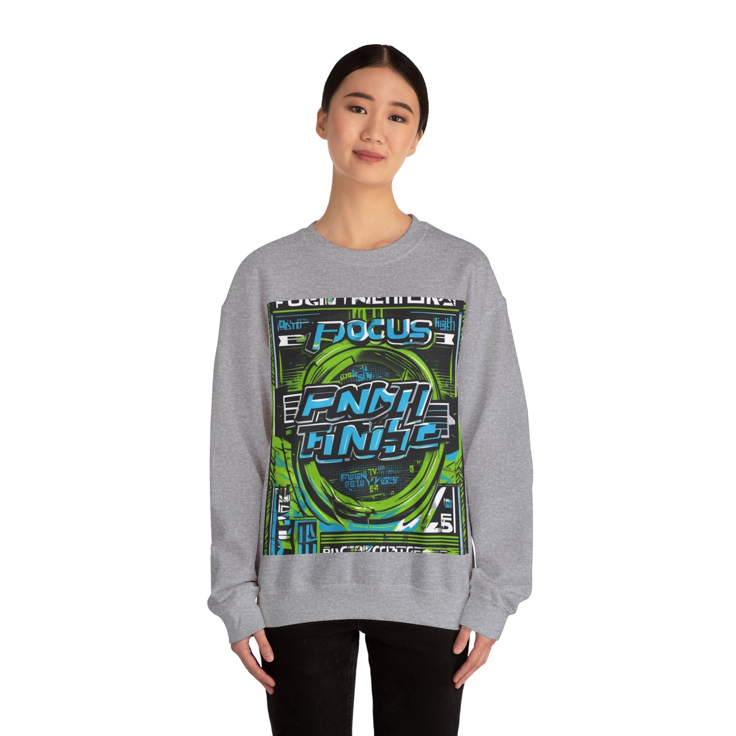 boostlete-iron-intent-type-focus-finish-big-retro-0177 — Unisex Heavy Blend Crewneck Sweatshirt (Gildan)