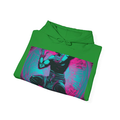 boostlete-rise-grind-scene-yogi-motion-line-art-0240 — Unisex Heavy Blend Hooded Sweatshirt (Gildan)