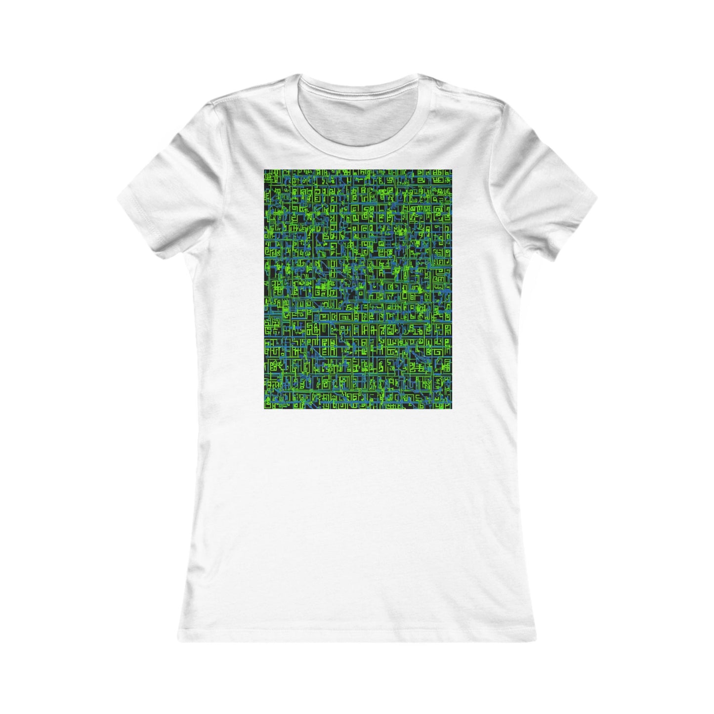 boostlete-mile-by-mile-pattern-plate-number-blueprint-0147 — Women's Favorite Tee (B+C 6004)