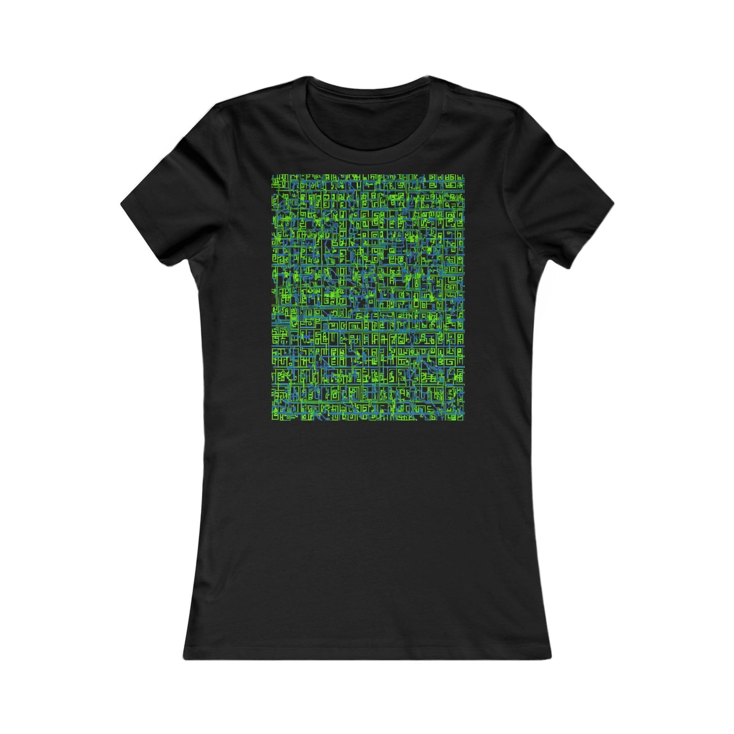 boostlete-mile-by-mile-pattern-plate-number-blueprint-0147 — Women's Favorite Tee (B+C 6004)