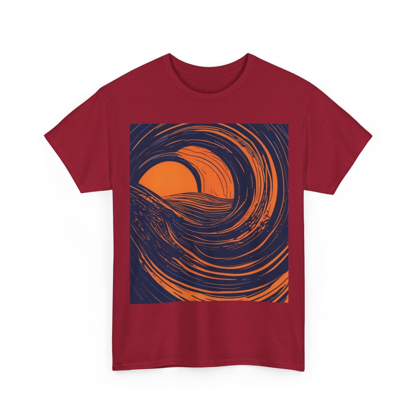 boostlete-rise-grind-icon-sunrise-speed-line-art-0202 — Unisex Heavy Cotton Tee (Gildan 5000)