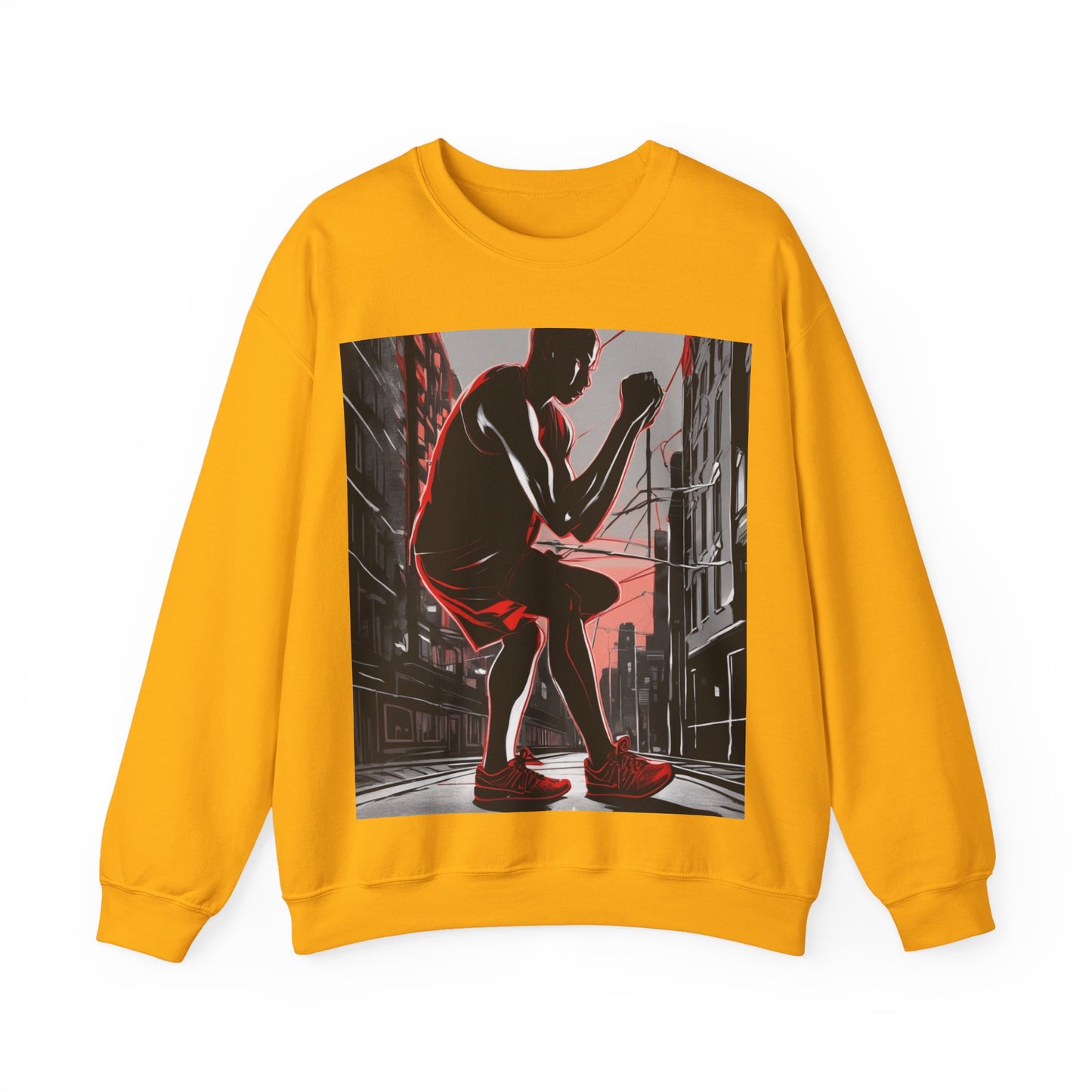 boostlete-am-crew-scene-runner-high-retro-0268 — Unisex Heavy Blend Crewneck Sweatshirt (Gildan)