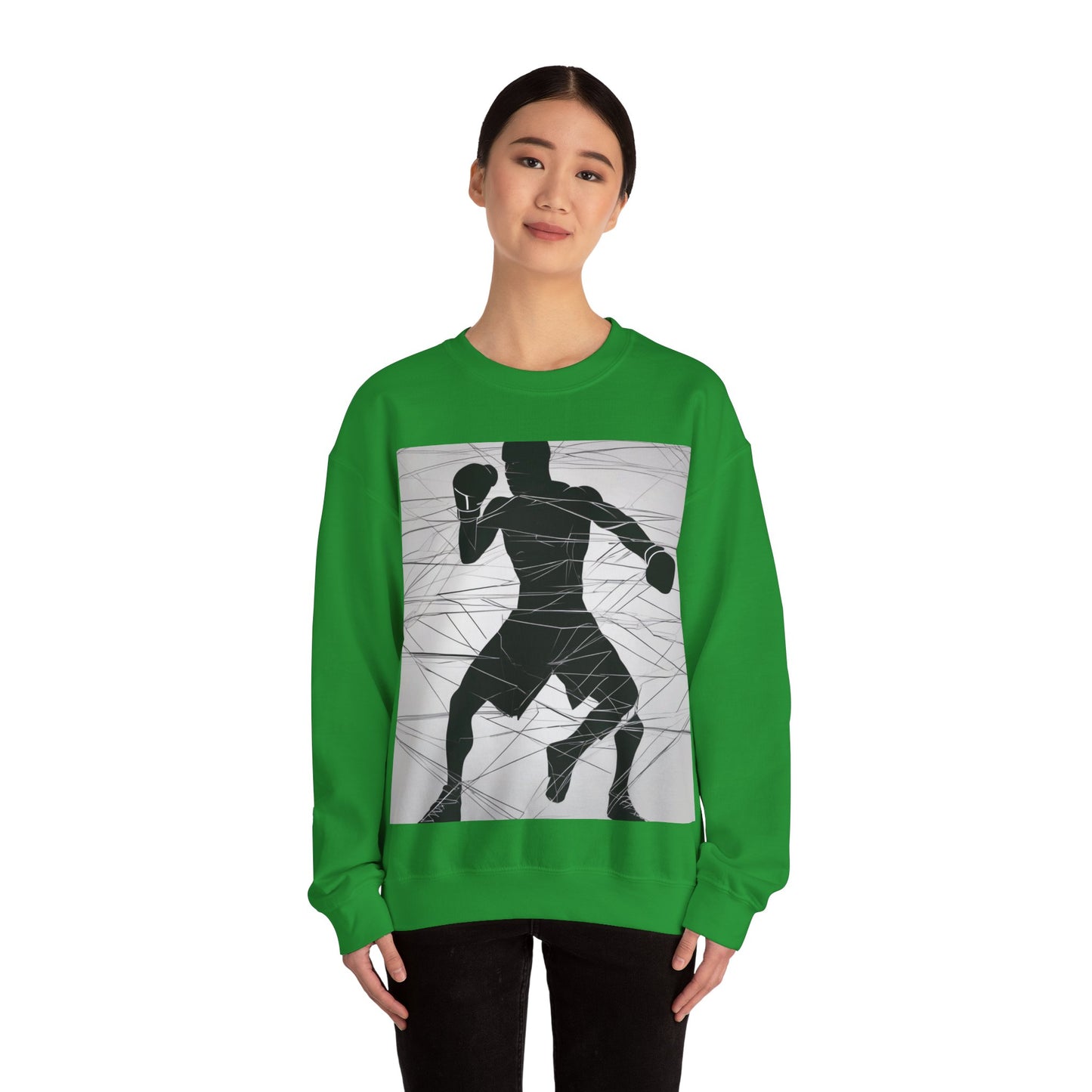boostlete-mile-by-mile-scene-boxer-motion-geometric-0028 — Unisex Heavy Blend Crewneck Sweatshirt (Gildan)