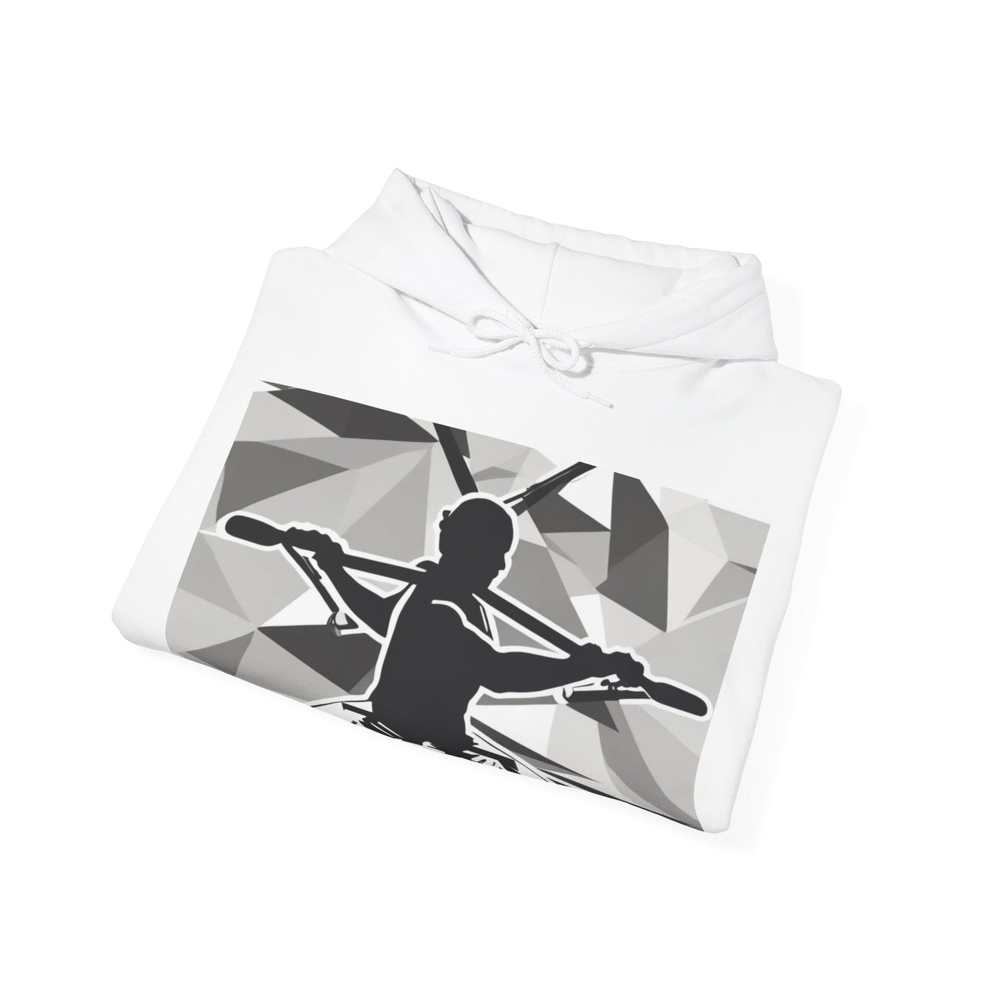 boostlete-am-crew-scene-rower-outline-geometric-0060 — Unisex Heavy Blend Hooded Sweatshirt (Gildan)