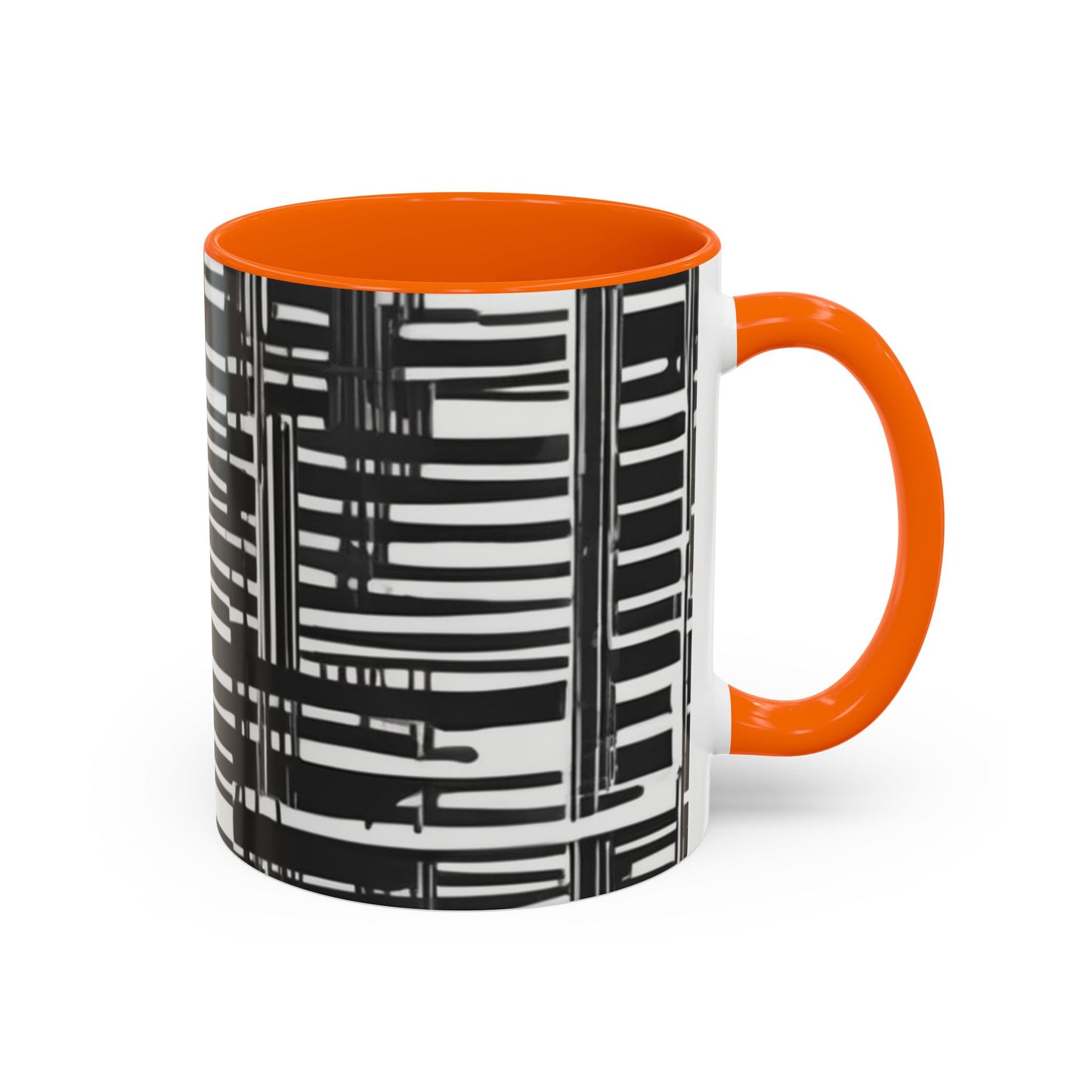 boostlete-iron-intent-pattern-barcode-line-art-0599 — Accent Mug 11/15oz