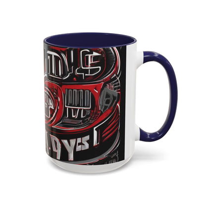 boostlete-boost-mode-type-win-the-day-outline-over-solid-monoline-0477 — Accent Mug 11/15oz