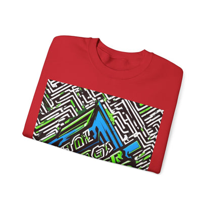 boostlete-am-crew-type-stronger-signals-diagonal-badge-1077 — Unisex Heavy Blend Crewneck (G18000)