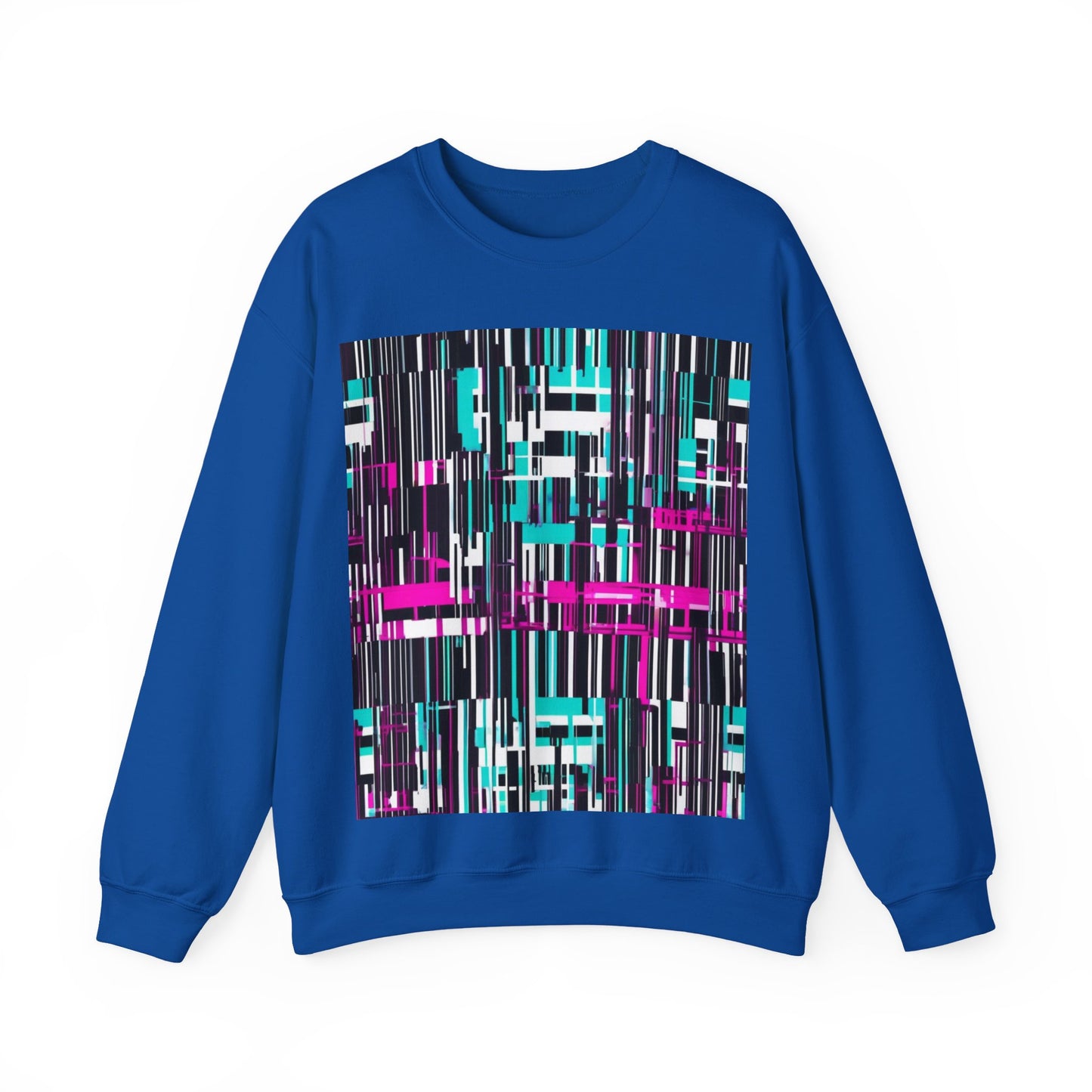 boostlete-am-crew-pattern-barcode-bold-0023 — Unisex Heavy Blend Crewneck Sweatshirt (Gildan)