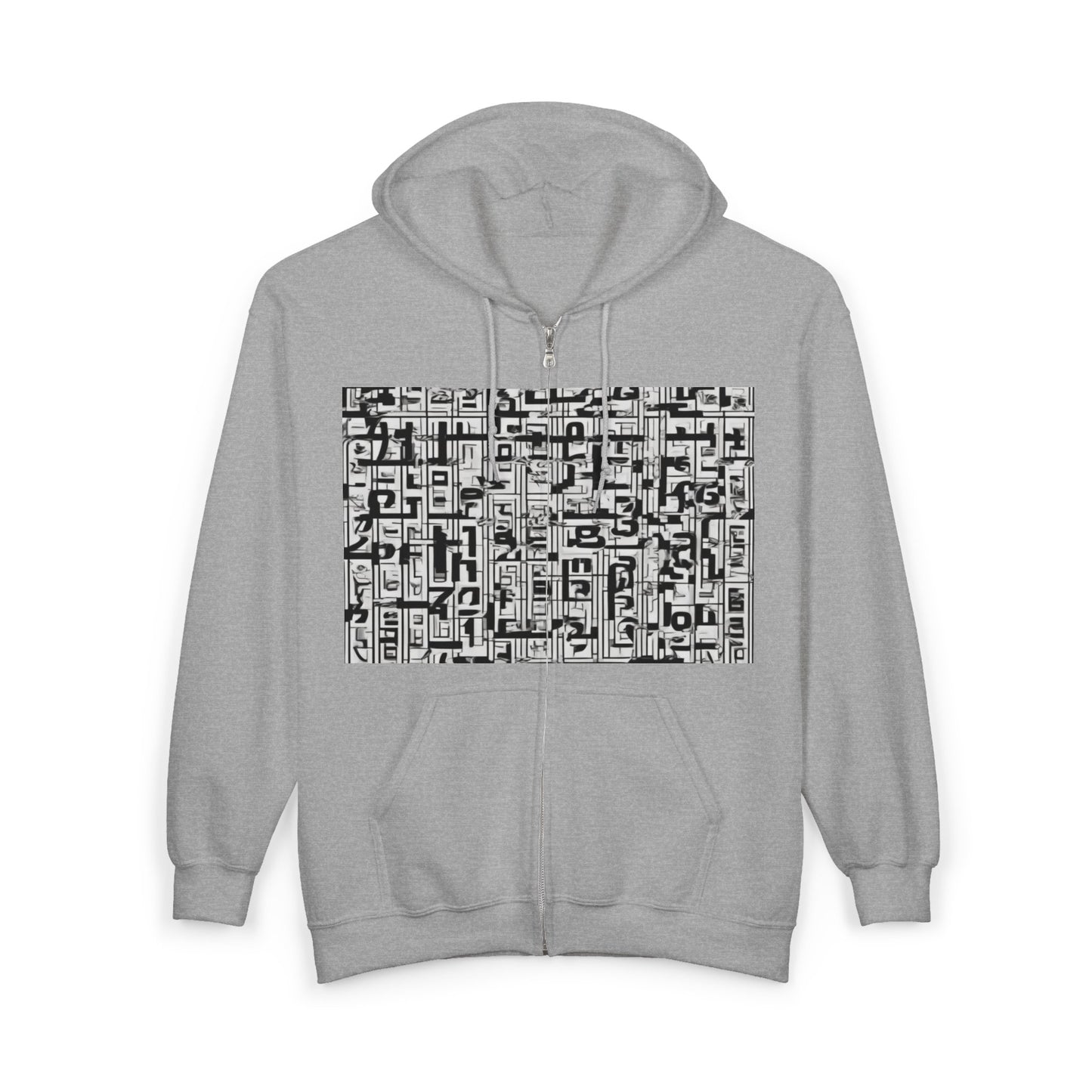 boostlete-boost-mode-pattern-plate-number-engraved-0103 — Unisex Heavy Blend Full-Zip Hooded Sweatshirt