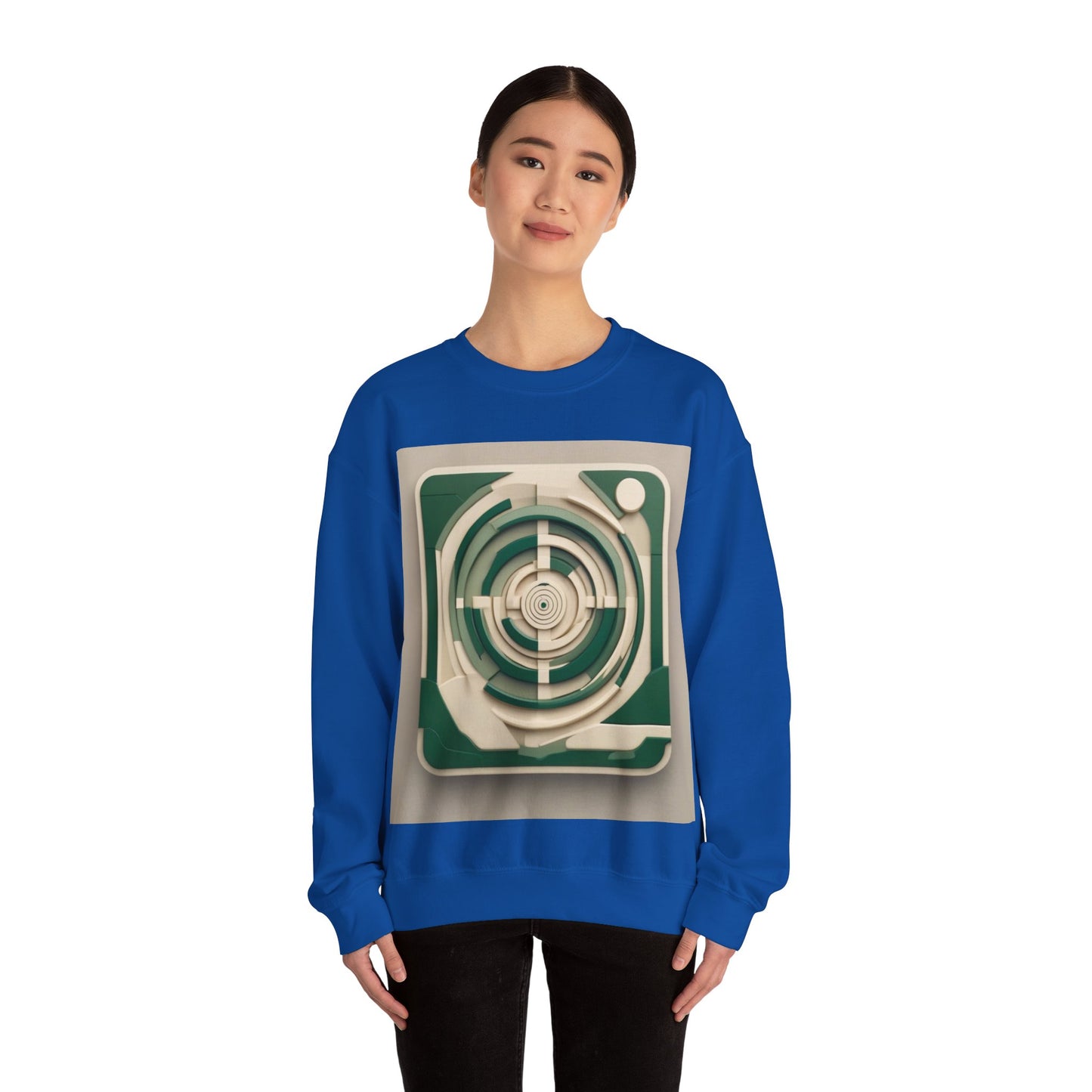 boostlete-mile-by-mile-icon-target-3d-modern-0306 — Unisex Heavy Blend Crewneck Sweatshirt (Gildan)