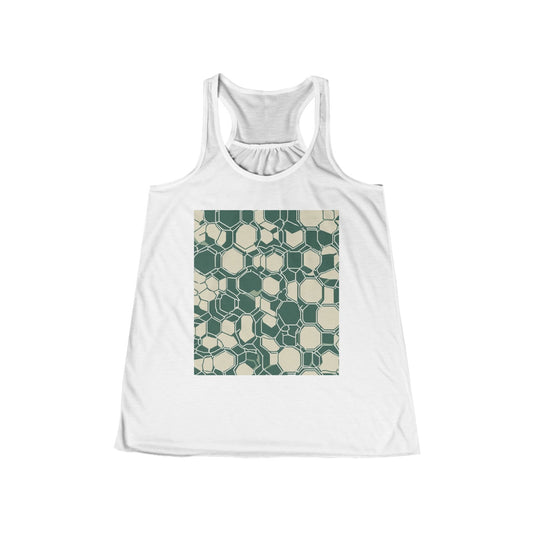 boostlete-iron-intent-pattern-hex-blueprint-0271 — Women's Flowy Racerback Tank (B+C 8800)