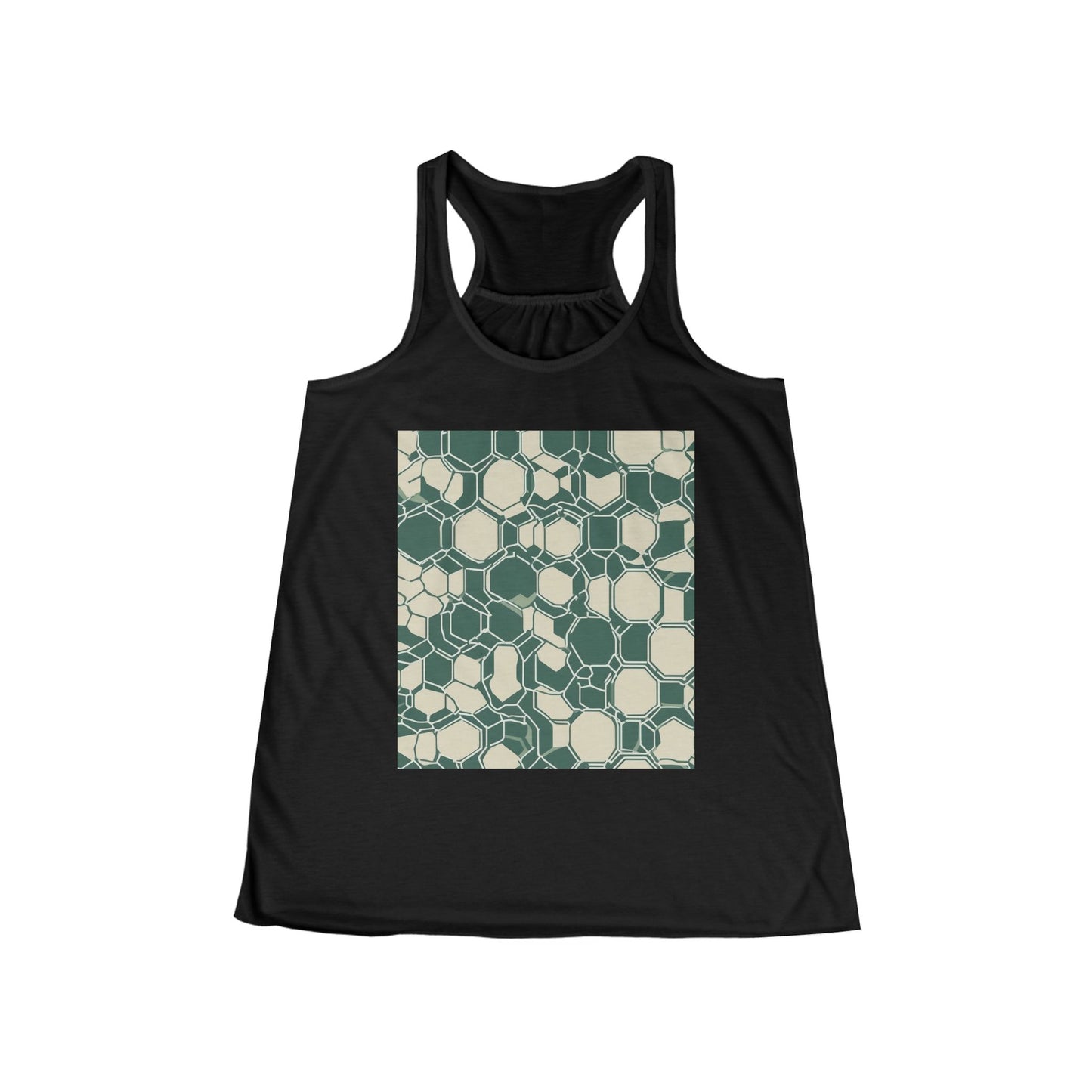 boostlete-iron-intent-pattern-hex-blueprint-0271 — Women's Flowy Racerback Tank (B+C 8800)