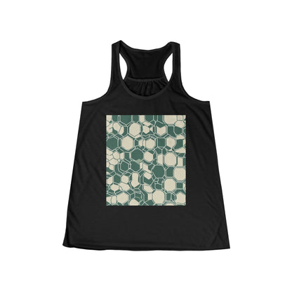 boostlete-iron-intent-pattern-hex-blueprint-0271 — Women's Flowy Racerback Tank (B+C 8800)