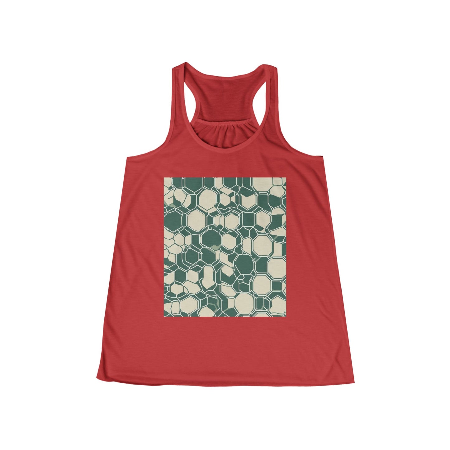 boostlete-iron-intent-pattern-hex-blueprint-0271 — Women's Flowy Racerback Tank (B+C 8800)