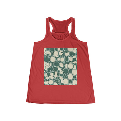 boostlete-iron-intent-pattern-hex-blueprint-0271 — Women's Flowy Racerback Tank (B+C 8800)