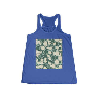 boostlete-iron-intent-pattern-hex-blueprint-0271 — Women's Flowy Racerback Tank (B+C 8800)