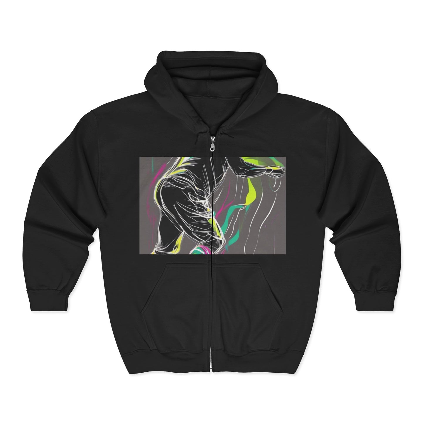 boostlete-iron-intent-scene-athlete-neon-monoline-0140 — Unisex Heavy Blend Full-Zip Hooded Sweatshirt
