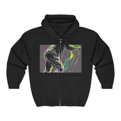 boostlete-iron-intent-scene-athlete-neon-monoline-0140 — Unisex Heavy Blend Full-Zip Hooded Sweatshirt