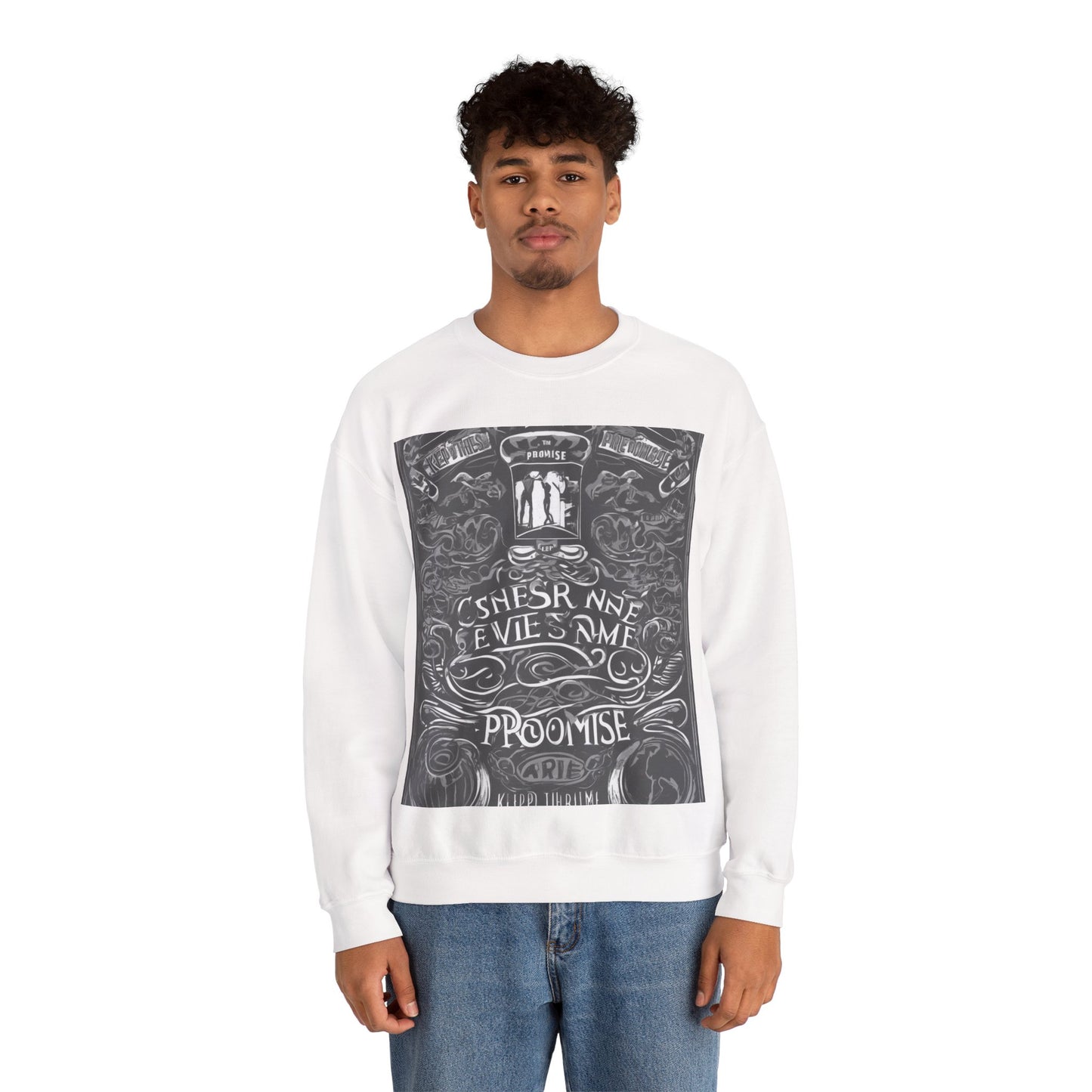 boostlete-boost-mode-type-keep-the-promise-big-monoline-0049 — Unisex Heavy Blend Crewneck (G18000)