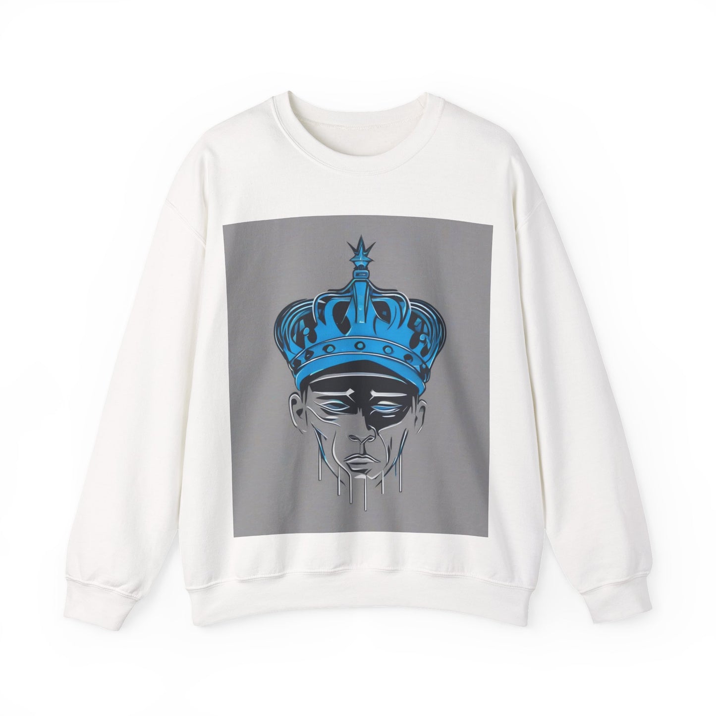 boostlete-am-crew-icon-crown-grainy-monoline-0022 — Unisex Heavy Blend Crewneck Sweatshirt (Gildan)