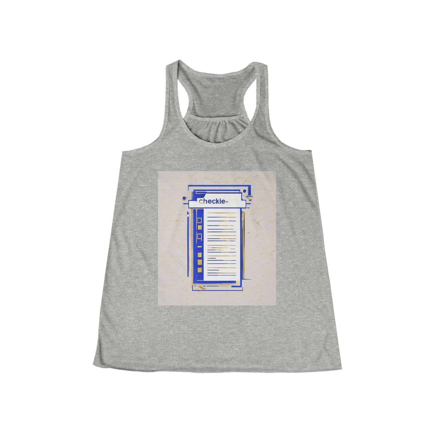 boostlete-am-crew-icon-checklist-glitch-badge-0018 — Women's Flowy Racerback Tank (B+C 8800)