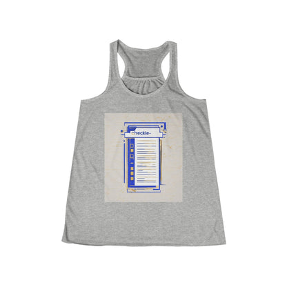 boostlete-am-crew-icon-checklist-glitch-badge-0018 — Women's Flowy Racerback Tank (B+C 8800)