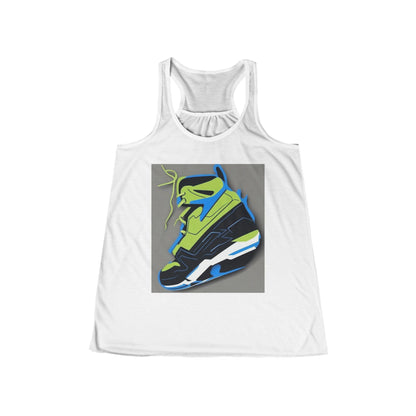 boostlete-quiet-power-icon-sneaker-duotone-paper-0066 — Women's Flowy Racerback Tank (B+C 8800)