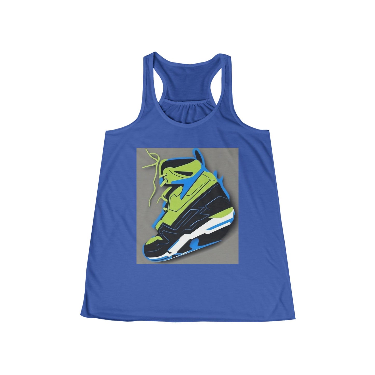 boostlete-quiet-power-icon-sneaker-duotone-paper-0066 — Women's Flowy Racerback Tank (B+C 8800)