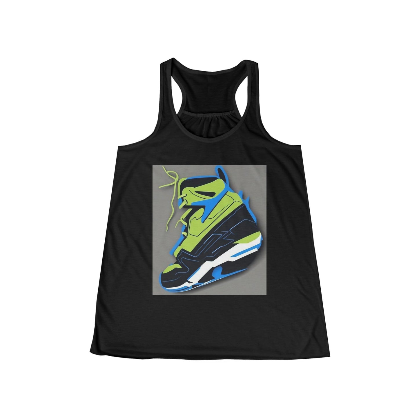 boostlete-quiet-power-icon-sneaker-duotone-paper-0066 — Women's Flowy Racerback Tank (B+C 8800)