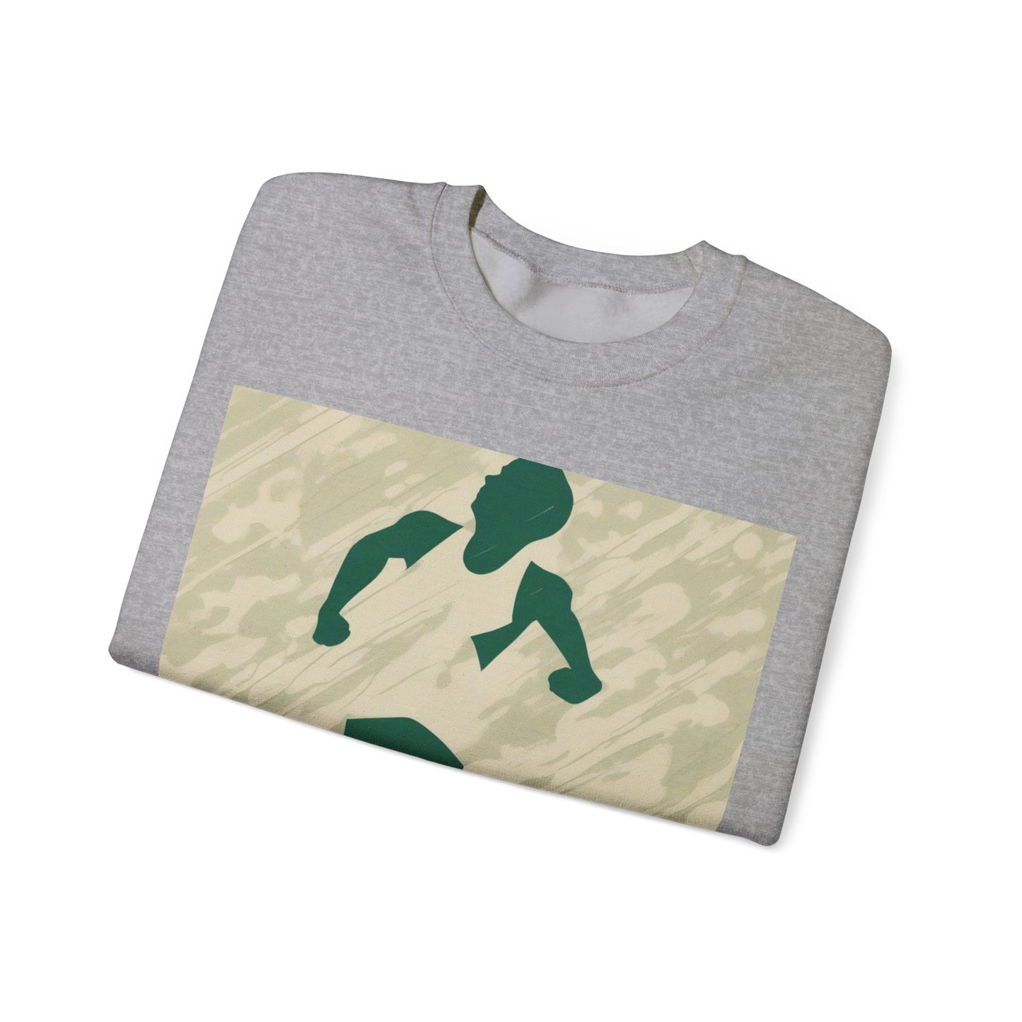 boostlete-am-crew-icon-runner-grainy-blueprint-0134 — Unisex Heavy Blend Crewneck Sweatshirt (Gildan)