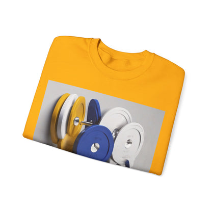 boostlete-field-day-icon-barbell-offset-geometric-0150 — Unisex Heavy Blend Crewneck Sweatshirt (Gildan)