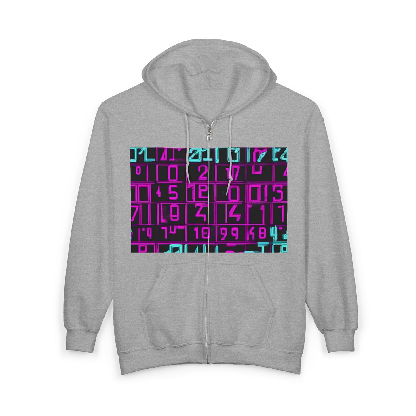 boostlete-iron-intent-pattern-plate-number-retro-0227 — Unisex Heavy Blend Full-Zip Hooded Sweatshirt