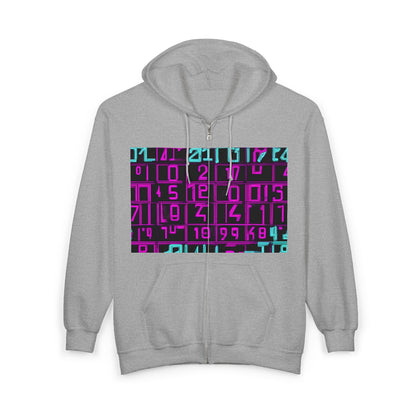 boostlete-iron-intent-pattern-plate-number-retro-0227 — Unisex Heavy Blend Full-Zip Hooded Sweatshirt