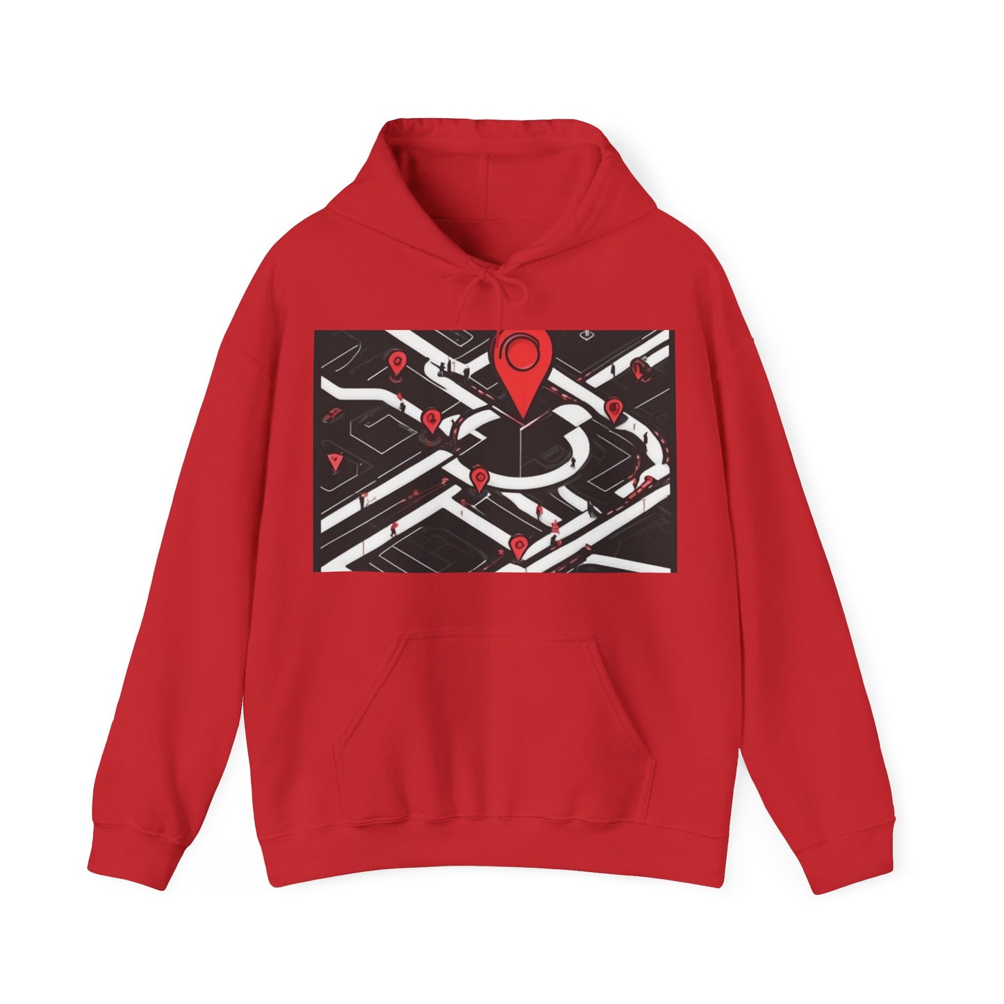 boostlete-am-crew-icon-map-matte-isometric-0094 — Unisex Heavy Blend Hooded Sweatshirt (Gildan)